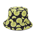 Miniatyrbild 1 av 2: Frukt hatt unisex print hink hatt, sommar rese hink hatt, frukt print hink hatt, hopfällbar strand solhatt