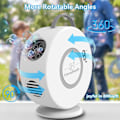 Miniatyrbillede 2 af 8: Boblemaskine til Børn Småbørn, Automatisk Bobleblæser Genopladelig, 90° 360° Auto Roterbar Bærbar Boblemager Elektrisk Boble black