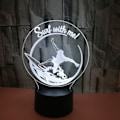Miniatyrbilde 2 av 5: 3D Surf nattlys 16 farger skiftende fjernkontroll berøring bryter dekor optisk illusjonslampe (Stil P)