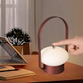 Miniatyrbilde 1 av 6: Trådløs Lantern Bordlampe LED, Bærbar Camping Lanternelykt Dimbar, Berøringslampe Oppladbar for Soverom, Utendørs, 3 Fargetemperaturer red