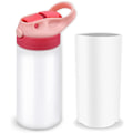 Pikkukuva 1 / 5: 12oz Sublimointiteräksinen Sippy-kuppi Sublimointikutistuskalvolla, Kaksinkertaiset Tyhjiöeristetyt Kupit Kahvalla ja Oljella (Vaaleanpunainen)