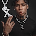 Miniatyrbilde 2 av 5: Krone Initial A-Z Halskjede, Iced Out Bokstavanheng med 22-24 Tommers Kjede, Menn Kvinner Bling Hip Hop Alfabet Navn Smykker Gave Stor In H Black