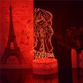 Miniatyrbillede 1 af 7: WJ Your Lie in April Kaori Miyazono Figur Natlamper 3D Optisk Illusion LED-lamper med Fjernbetjening & RGB Farver Skrivebordslamper (Lava Base)