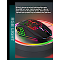 Miniatyrbillede 4 af 8: X801 hullet kablet gaming mus RGB glødende computer sports USB mus Sort