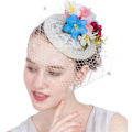 Miniatyrbillede 3 af 5: Festmiddag Bryllup Mesh Glamourøs Hat Damer Ny Millinery Fancy Blomst Bryllup Tiara Brud Damer Banket (Farve: Beige)