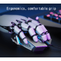 Miniatyrbilde 5 av 7: pw2 mekanisk gaming mus kablet dataspillmus lysende makro programmering USB mus hjemmekontor svart