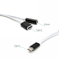 Pikkukuva 3 / 5: Musta USB-C-3,5 mm:n äänikaapeli, USB-C-puhelimen lataussovitin