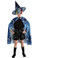Miniatyrbillede 1 af 2: Halloween Kappe Børnedag Maskerade Performance Udklædning Satin Kappe Femstjernet Kappe (Blå Kappe Trestykke Børn)