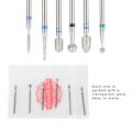 Miniatyrbild 10 av 11: 6 st/förpackning Rostfritt stål Nagelkonst Borr Bits Kit Nagelborr Tillbehör Manikyrverktyg JG#8