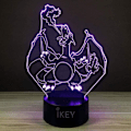 Miniatyrbilde 8 av 8: 3D Illusion Charizard LED nattlys, 7 farger gradvis endring USB berøring bryter 3D visuelle lys for feriegaver eller hjemmedekorasjoner