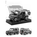 Miniatyrbilde 2 av 2: Frostet grå Brabus [seks dører + lyd og lys + display base] 1:32 legering bilmodell simulering lyd og lys dør terrengbil modell barns t