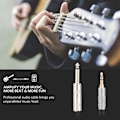 Miniatyrbillede 7 af 11: 2m 6,35 mm til 3,5 mm adapter lydkabel til mikrofonforstærker guitar (6,35 mm lige hoved)