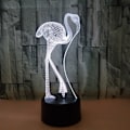 Miniatyrbild 6 av 6: Optisk illusion 3D Flamingos nattlampa 16 färger ändrar USB-driven fjärrkontroll touch switch dekorationslampa