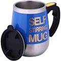Miniatyrbillede 1 af 5: Selv-omrørende krus - Automatisk selvblandende rustfrit stålkrus til kaffe/te/varm chokolade/mælkekrus - 450 ml/15 oz - Den bedste gave (havblå)