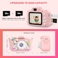 Miniatyrbild 6 av 9: Digitalkamera för barn, med 2,4 tum IPS LCD-skärm, 180° vändbar lins för selfiekamera för barn 3-10 år, julklapp/födelsedagspresent för pojkar och flickor