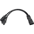 Miniatyrbilde 1 av 5: 5PCS 0,3m IEC 320 C14 til dobbel IEC 320 C15 hunn Splitter forlengelseskabel for ruter, nettverkssvitsj, datamaskin (c14-2xc15)