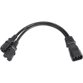 Miniatyrbillede 1 af 5: 3 stk. 0,3 m IEC 320 C14 til dobbelt IEC 320 C15 hun-splitter forlængerkabel til router, netværksswitch, computer (c14-2xc15)