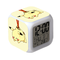 Miniatyrbild 1 av 2: Pikachu Färgglad Väckarklocka LED Kvadratisk Klocka Digital Väckarklocka med Tid, Temperatur, Alarm, Datum