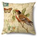Miniatyrbild 4 av 7: Wekity Dekorativa Kuddfodral Vår Blomfågel Fjäril Kuddfodral Kuddfodral Burlap Toss 18 x 18 Tum, Set om 4 för Vardagsrum, Soffa