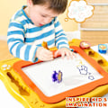 Miniatyrbilde 2 av 7: Stor Magnetisk Tegnebrett for Småbarn, Magnetisk Kriblebrett for Barn, Etch A Sketch Magnet Slettbart Skrivebrett, Førskolepedagogisk yellow