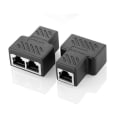 Miniatyrbillede 1 af 3: Skærmet CAT5E RJ45 netværks trevejs hoved netværkskabel forlænger et punkt to adapter tap，5stk