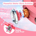 Miniatyrbillede 5 af 7: Boblemaskine - Automatisk vifteformet bobleblæser - 10.000 bobler pr. minut boblemager til børn, bærbar boblemager legetøj pink
