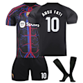 Miniatyrbilde 1 av 6: Barcelona ANSU FATI #10 Bortedrakt, 23-24 FCB Felles Spesialutgave Svart Barn Voksen Fotballtreningstrøye, Feriegave, Bursdagsgave XXL No.10