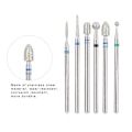 Miniatyrbild 6 av 11: 6 st/förpackning Rostfritt stål Nagelkonst Borr Bits Kit Nagelborr Tillbehör Manikyrverktyg JG#8