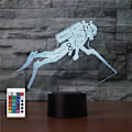 Miniatyrbillede 1 af 8: WJ 3D Dykning Fjernbetjening 16 Farve Natlys Illusion Akryl LED Bordlampe Sengelampe Børns Soveværelse Skrivebord Dekoration Fødselsdag Gaver Legetøj til Børn