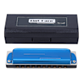 Miniatyrbillede 1 af 11: Blues Harp Harmonika 10-Hul Professionel Mundharmonika G-Nøgle Gaver Rustfrit Stål Dæksel (Blå)