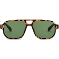 Pikkukuva 5 / 5: Retro Neliö Aviator Aurinkolasit Naiset Miehet, 70-luvun Pienet Vintage Suorakulmaiset UV400 Aurinkolasit B9120 Leopard Temple/Green Lens