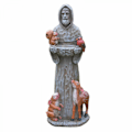 Miniatyrbillede 1 af 6: St. Francis og venner have statue med fuglefoder Kreativ harpiks håndværk statue til have gård dekoration