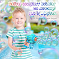 Miniatyrbild 8 av 9: Bubble Gun med Bubbelvätska, Bubbelmaskin för Småbarn med 360-Graders Läckagesäker Design, Ergonomiskt Grepp, Automatiska Bubbelpistoler