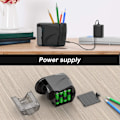 Miniatyrbilde 5 av 6: Elektrisk blyantspisser kraftig spiralbladspisser med adapter/batteridrevet for nr. 2/ (6-8 mm) blyanter med automatisk stopp black