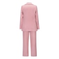 Miniatyrbilde 7 av 7: Dress Suit Høst/Vinter 2021 Stor Slips Dobbeltspent Dressjakke Casual Rett Bukse Sett (Rosa)
