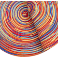 Miniatyrbilde 4 av 8: Runde flettede plassmatter, sett med 8, vaskbare, 15 tommer runde bordmatter, fargerike, vevde plassmatter for spisebord (Regnbue Rainbow Red 8