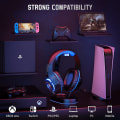 Miniatyrbillede 2 af 6: Gaming Headset til PS4 PS5 Xbox One Switch PC med støjreducerende mikrofon, dyb bas stereolyd
