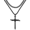 Pikkukuva 1 / 7: Ristiriipus miehille Ristiriipus VOIMAA Raamatun jae Ruostumattomasta teräksestä valmistettu kaulakoru 02-Star of David with Cross-Gold