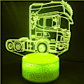 Miniatyrbillede 3 af 5: 3D lastbil traktor bil natlys bord skrivebord optisk illusion lamper 7 farve skiftende lys LED bordlampe julehjem kærlighed fødselsdag børn indretning legetøj gave