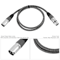 Miniatyrbillede 8 af 8: D-type flettet XLR-kabel Mikrofon MIC Audio-ledning Mixer-forbindelsesledning 1m (grå)