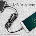 Pikkukuva 5 / 5: Type-C kaapeli USB Micro 2A lataus- ja datakaapeli 2m, Punainen, Musta