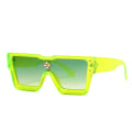 Miniatyrbild 1 av 6: Kvadratiska Oversized Solglasögon för Kvinnor Män Flat Top Fashion Shades