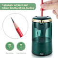 Miniatyrbild 3 av 7: Elektrisk pennvässare, portabel automatisk pennvässare för färgpennor, autostopp, helautomatisk snabb vässning, USB-driven green
