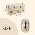 Miniatyrbillede 2 af 5: Kosmetiktaske til Kvinder, Fløjls Makeup Taske Rejse Makeup Organizer Værktøjspose Lille Makeup Taske til Taske, Lynlås Bærbar Opbevaring Apricot color