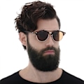 Pikkukuva 5 / 7: Retro Round Double Bridge Polarisoivat Aurinkolasit Naisille ja Miehille Kaksoislasit Pyöreät UV400 Sunnies