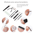 Miniatyrbild 8 av 11: 8 st rostfritt stål död hud callus remover set pedikyr manikyr nagelvård skärare verktygssats med förvaringslåda svart