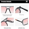 Pikkukuva 4 / 5: Vintage Neliömäiset 70-luvun Aviator-aurinkolasit Naisille Miehille Retro Klassiset Litteät Aviator-kehykset Aurinkolasit UV-suoja Transparent Grey/Gradient Pink
