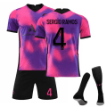Miniatyrbillede 1 af 2: 2021 Paris 3. udebanefodboldtrøjesæt med sokker - nr. 4 SERGIO RAMOS #XS No.4 SERGIO RAMOS #XS