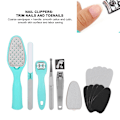 Miniatyrbild 11 av 11: 8 st multifunktionell manikyr pedikyr nagelklippare set nagelvård kit verktyg (8 st)