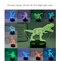 Miniatyrbillede 5 af 5: JUSTUP Dinosaur Series Natlampe 16 Farver 3D LED Illusion Lampe Fjernbetjening Legetøj Børns Hjem Dekoration Lys -- Dinosaur R（Sort Sæde）